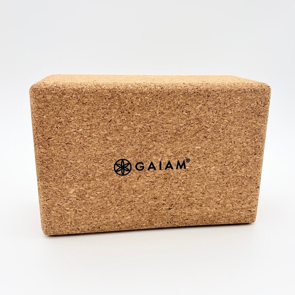 Yoga Block Gaiam Natural Recycled Cork 9 Inch Pilates Fitness Exercise Prop NEW